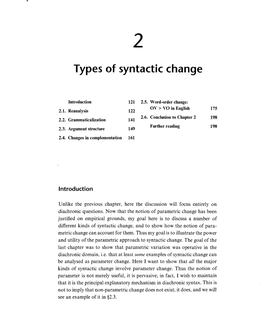 Types of Syntactic Change