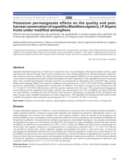 Harvest Conservation of Sapodilla (Manilkara Zapota(L.) P.Royen) Fruits