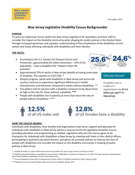 Legislative Disability Caucus Backgrounder