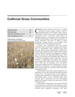 Cutthroat Grass Communities