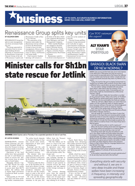 Minister Calls for Sh1bn State Rescue for Jetlink