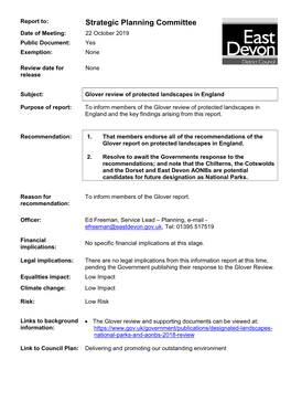 Glover Review of Protected Landscapes in England PDF 258 KB