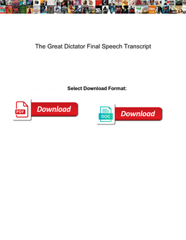 The Great Dictator Final Speech Transcript