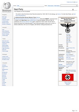 Nazi Party from Wikipedia, the Free Encyclopedia