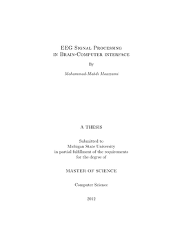 EEG Signal Processing in Brain-Computer Interface