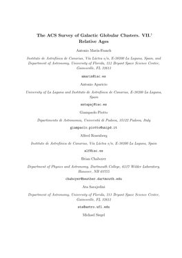 The ACS Survey of Galactic Globular Clusters. VII.1 Relative Ages