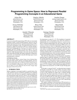 Programming in Game Space: How to Represent Parallel Programming Concepts in an Educational Game