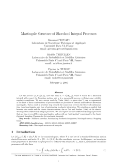 Martingale Structure of Skorohod Integral Processes