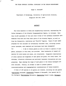 Species for Which Nales Are Known, Are Illustrated. Diagnostic Descripblons of Every Species and Diagnoses of Each Genus Are Given