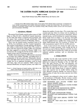 The Eastern Pacific Hurricane Season of 1969 Robert A