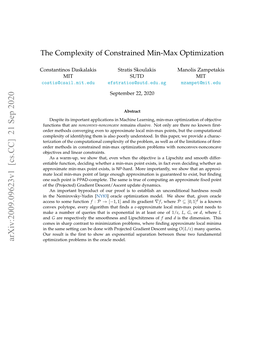 The Complexity of Constrained Min-Max Optimization