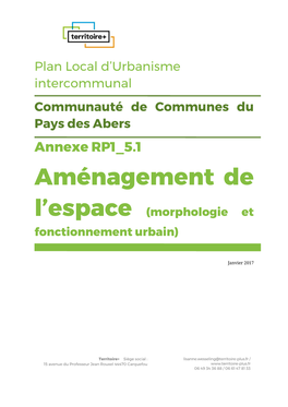 Annexe RP1 5.1 Aménagement De L’Espace (Morphologie Et Fonctionnement Urbain)