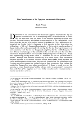 The Constellations of the Egyptian Astronomical Diagrams