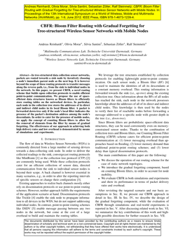 CBFR: Bloom Filter Routing with Gradual Forgetting for Tree-Structured Wireless Sensor Networks with Mobile Nodes