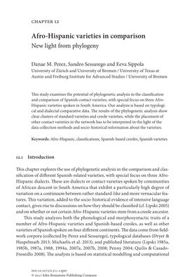 Afro-Hispanic Varieties in Comparison New Light from Phylogeny