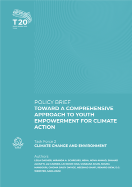 Policy Brief Toward a Comprehensive Approach to Youth Empowerment for Climate Action
