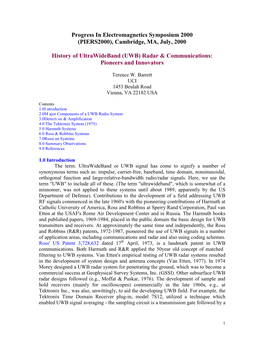 History of Ultra Wideband (UWB)