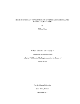 Hominin Endocast Topography: an Analysis Using Geographic Information Systems