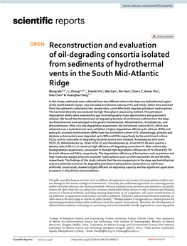 Reconstruction and Evaluation of Oil-Degrading Consortia Isolated