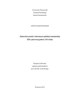 Uniwersytet Warszawski Wydział Neofilologii Instytut Germanistyki