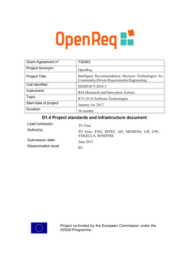 D1.4 Project Standards and Infrastructure Document