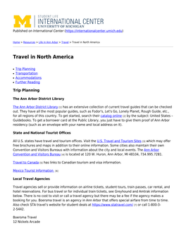 Travel in North America