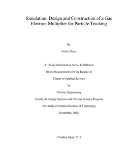 Simulation, Design and Construction of a Gas Electron Multiplier for Particle Tracking
