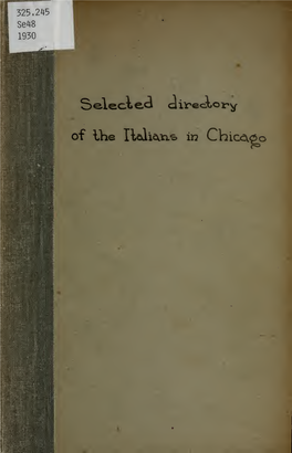 Selected Directory of the Italians in Chicago : Market Guide and Yearly