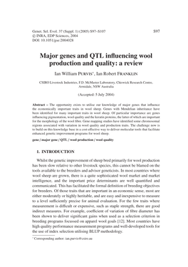 Major Genes and QTL Influencing Wool Production and Quality: a Review