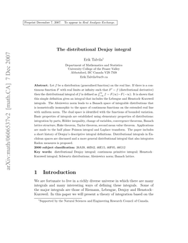 Arxiv:Math/0606537V2 [Math.CA] 7 Dec 2007 Rpitdcme ,20.T Perin Appear to 2007