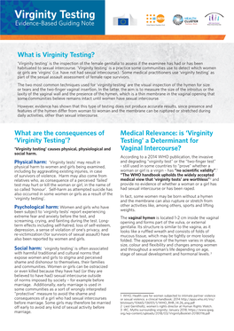 Virginity Testing Evidence-Based Guiding Note