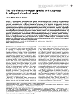 The Role of Reactive Oxygen Species and Autophagy in Safingol-Induced