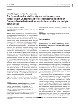 The Future of Marine Biodiversity and Marine Ecosystem Functioning in UK