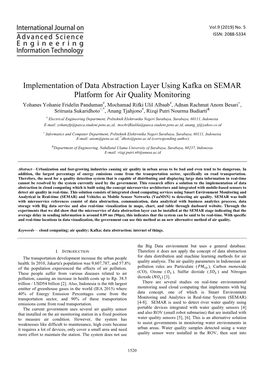 Implementation of Data Abstraction Layer Using Kafka on SEMAR