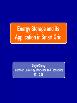 Energy Storage and Its Application in Smart Grid