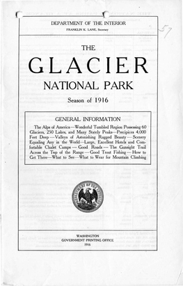 Glacier National Park, 1916