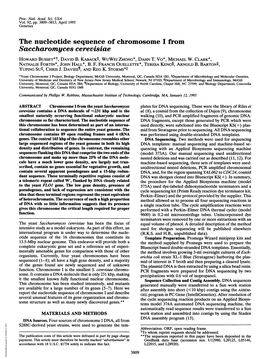 Saccharomyces Cerevisiae HOWARD BUSSEY*T, DAVID B