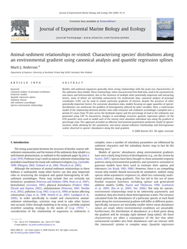 Animal-Sediment Relationships Re-Visited: Characterising Species