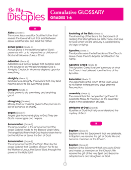 Cumulative GLOSSARY GRADES 1-6