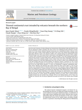 Thinned Continental Crust Intruded by Volcanics Beneath the Northern Bay of Bengal