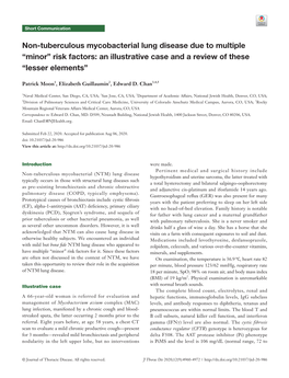 Non-Tuberculous Mycobacterial Lung Disease Due to Multiple “Minor” Risk Factors: an Illustrative Case and a Review of These “Lesser Elements”