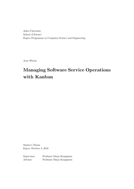 Managing Software Service Operations with Kanban