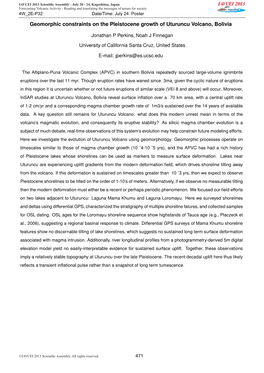 Geomorphic Constraints on the Pleistocene Growth of Uturuncu Volcano, Bolivia