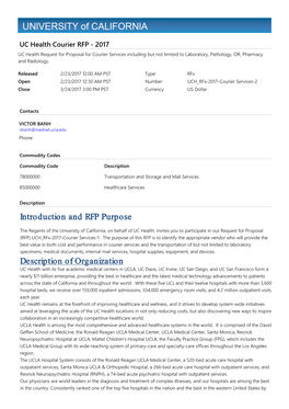 Introduction and RFP Purpose Description of Organization