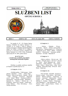 ("Službeni List Općine Subotica", Br. 19/2002), Čl. 41. Stavak 1