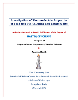 Investigation of Thermoelectric Properties of Lead-Free Tin Telluride and Skutterudite