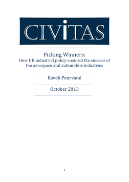 Picking Winners: How UK Industrial Policy Ensured the Success of the Aerospace and Automobile Industries