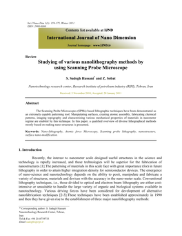 Studying of Various Nanolithography Methods by Using Scanning Probe Microscope