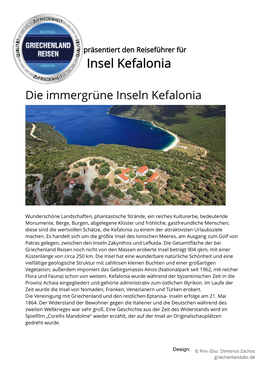 Präsentiert Den Reiseführer Für Insel Kefalonia