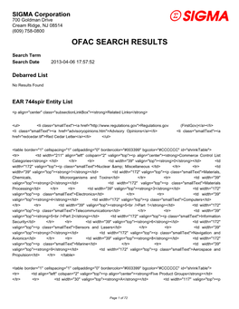 Ofac Search Results